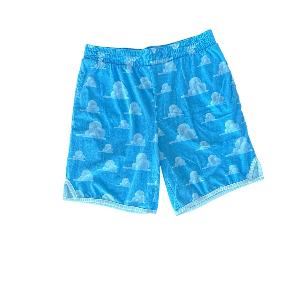 Disney Pixar Blue Cloud Pattern Shorts Size XS